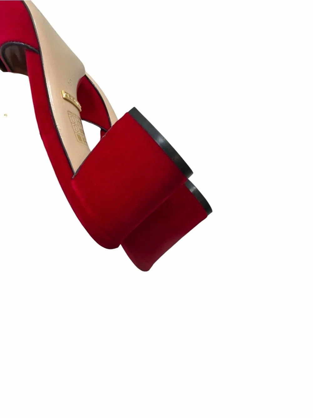 Gucci Red Velvet Bee Pearl Crystal Slide Sandals Heels